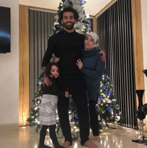 Makka Mohamed Salah with her parents, Mohamed Salah and Magi Salah.